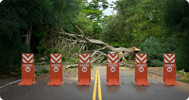 Barriers on the road