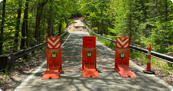 Barriers on the road