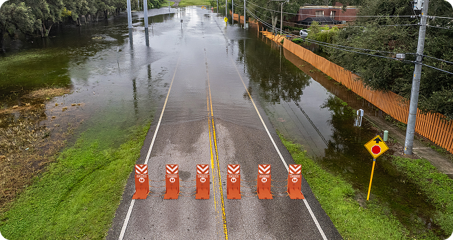 Barriers on the road