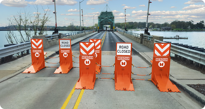 Barriers on the road