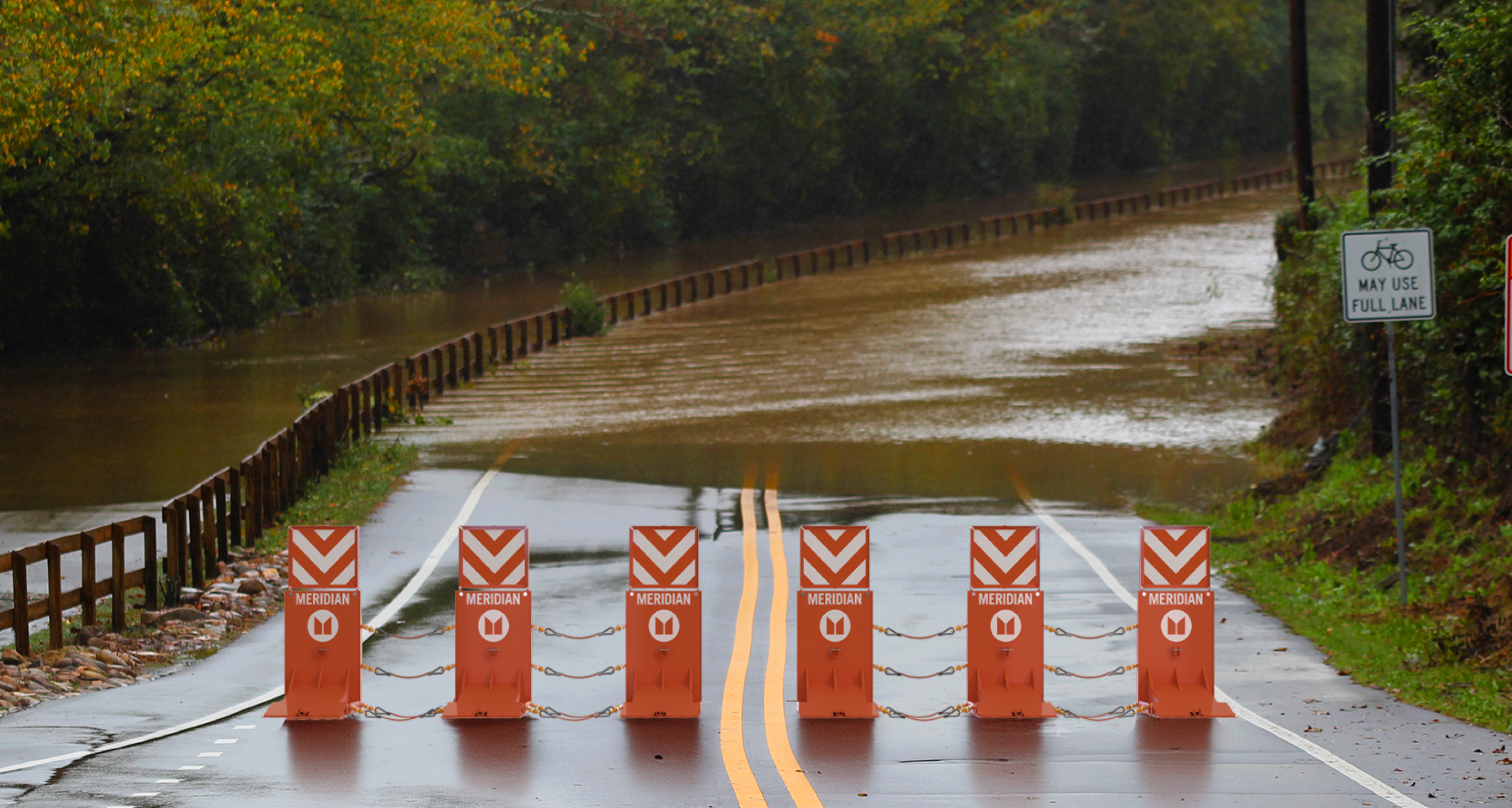 Barriers on the road