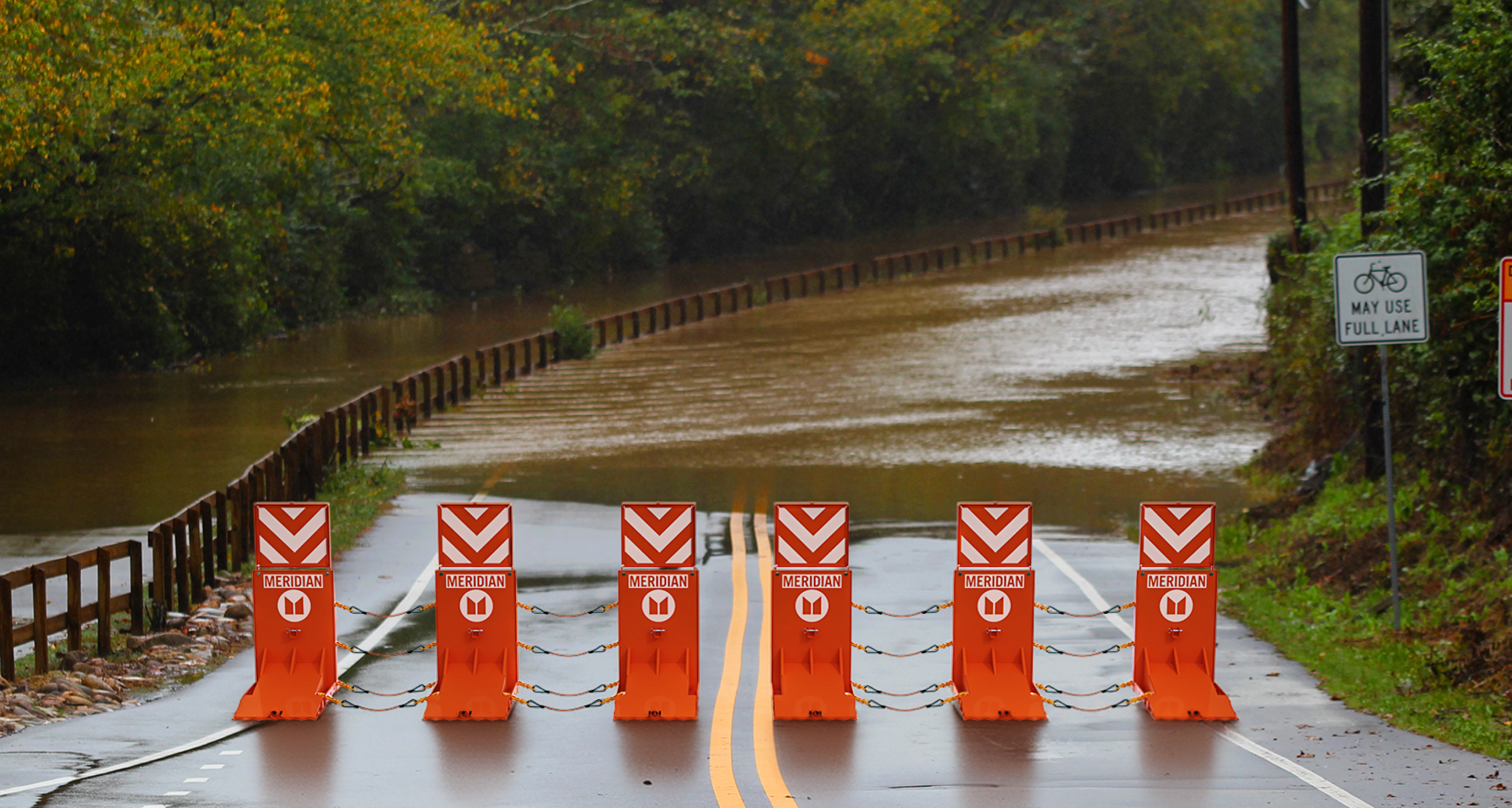 Barriers on the road