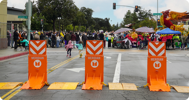 Barriers on the road