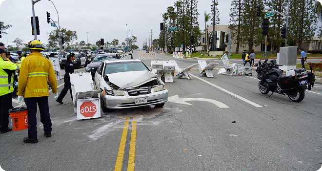 Barriers on the road