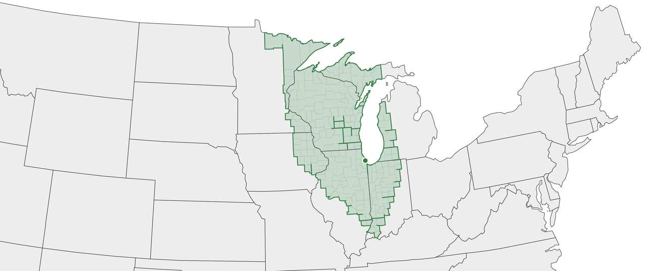 Map of Chicago Area