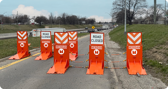 Barriers on the road