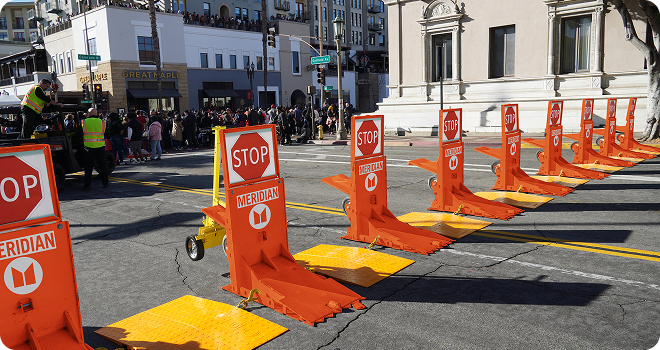 Barriers on the road