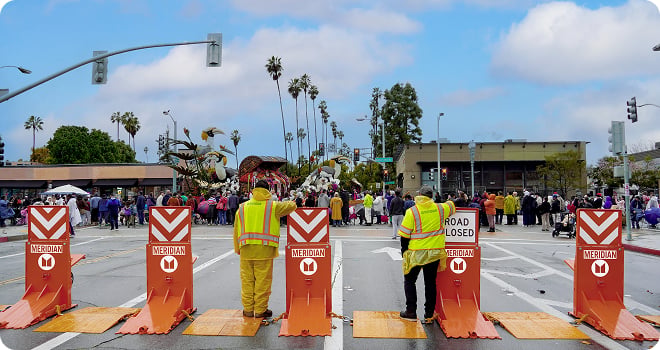 Barriers on the road