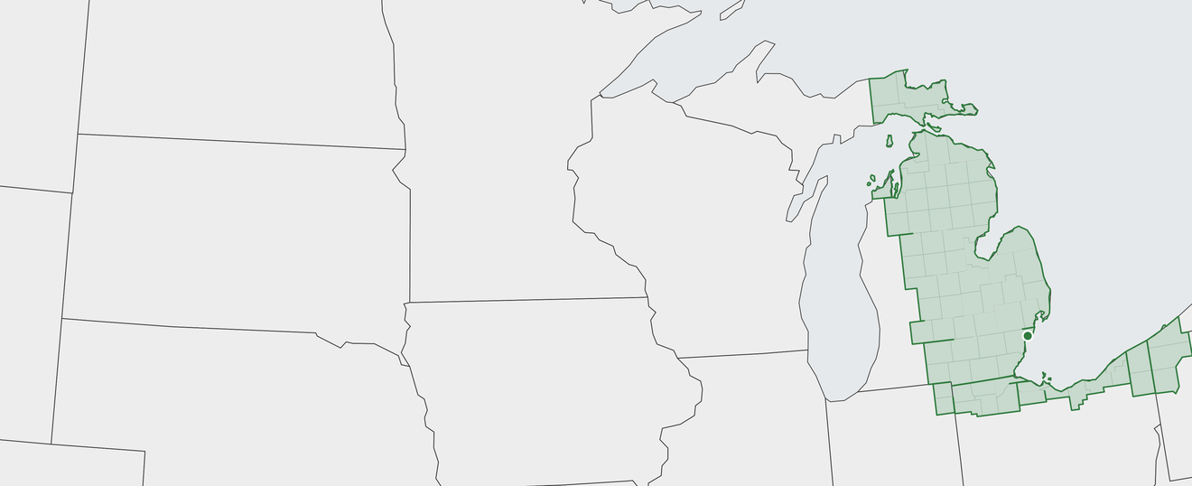 Map of Detroit Area