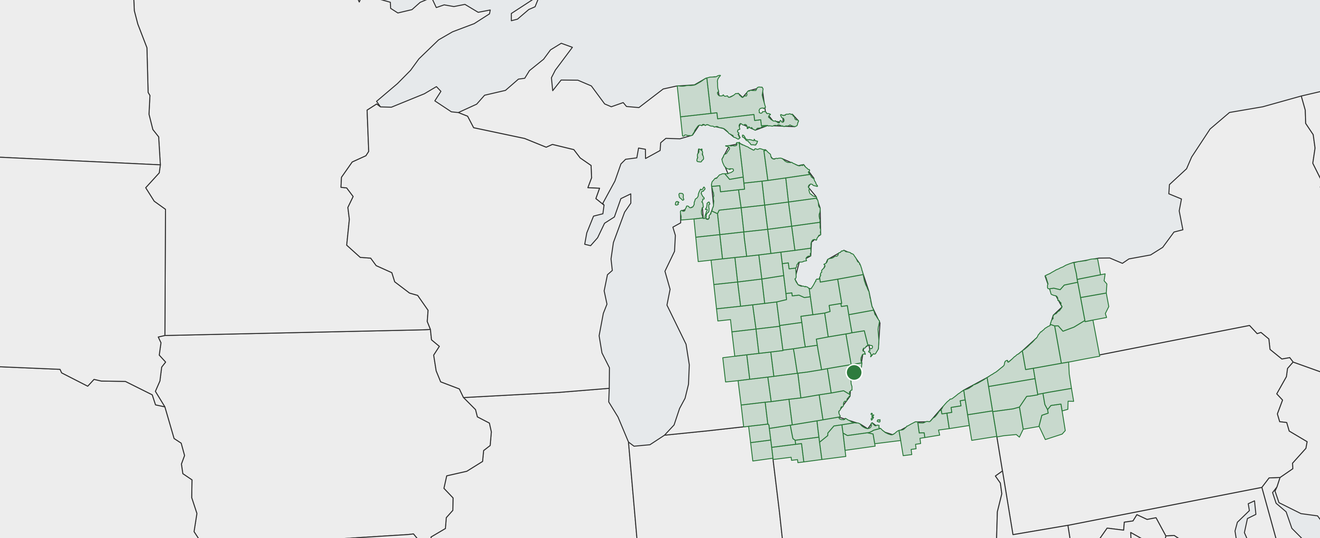 Map of Detroit Area