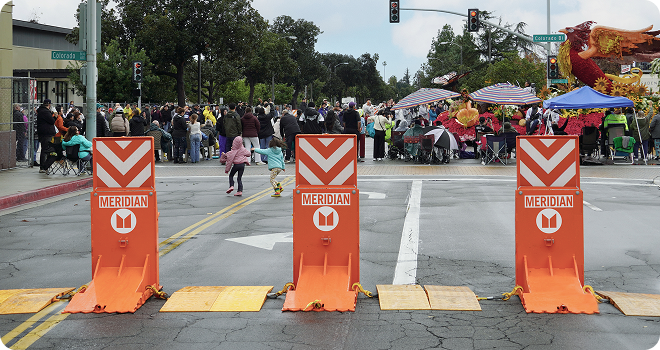 Barriers on the road