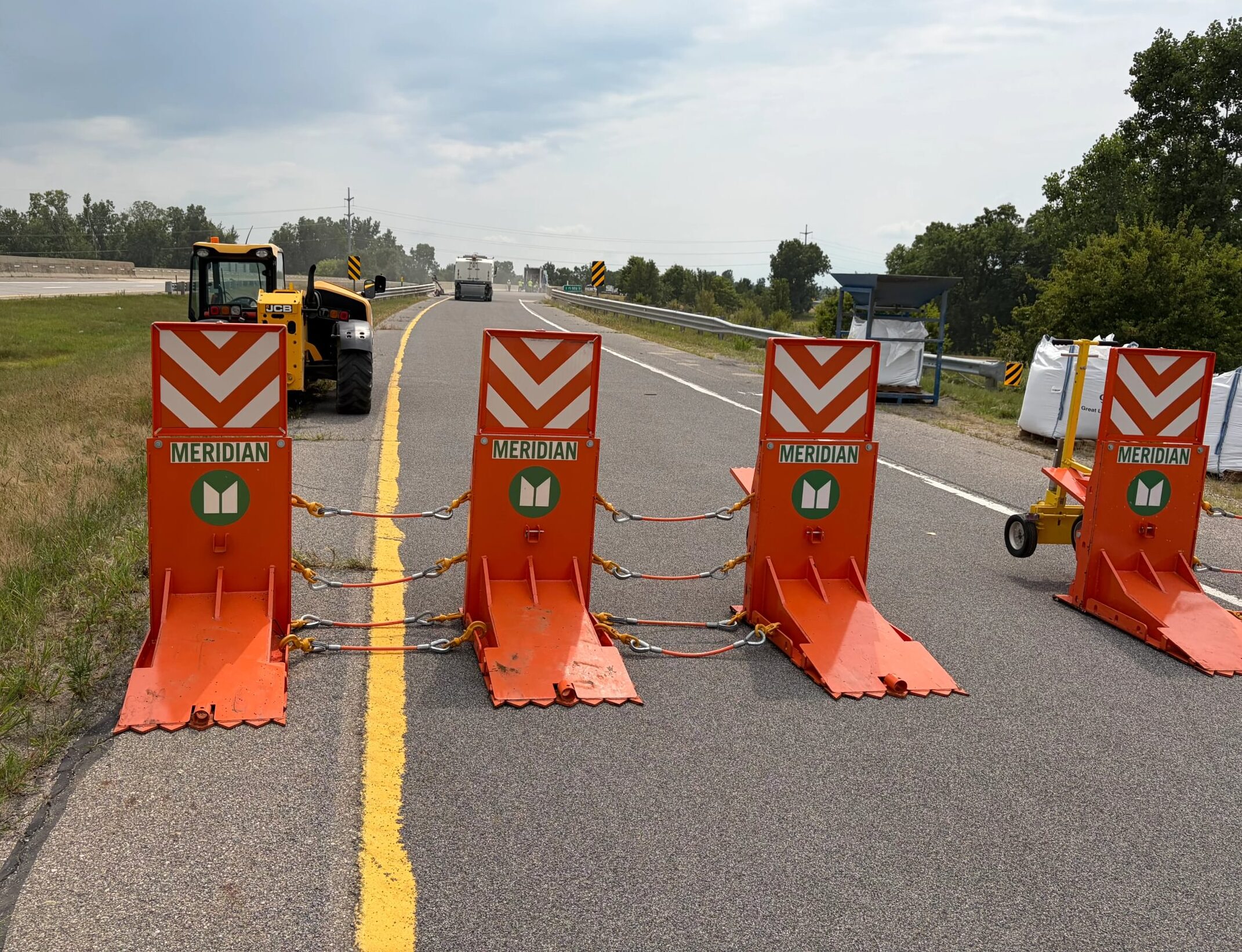 Archer Guard on an I-96 ramp during pavement repairs