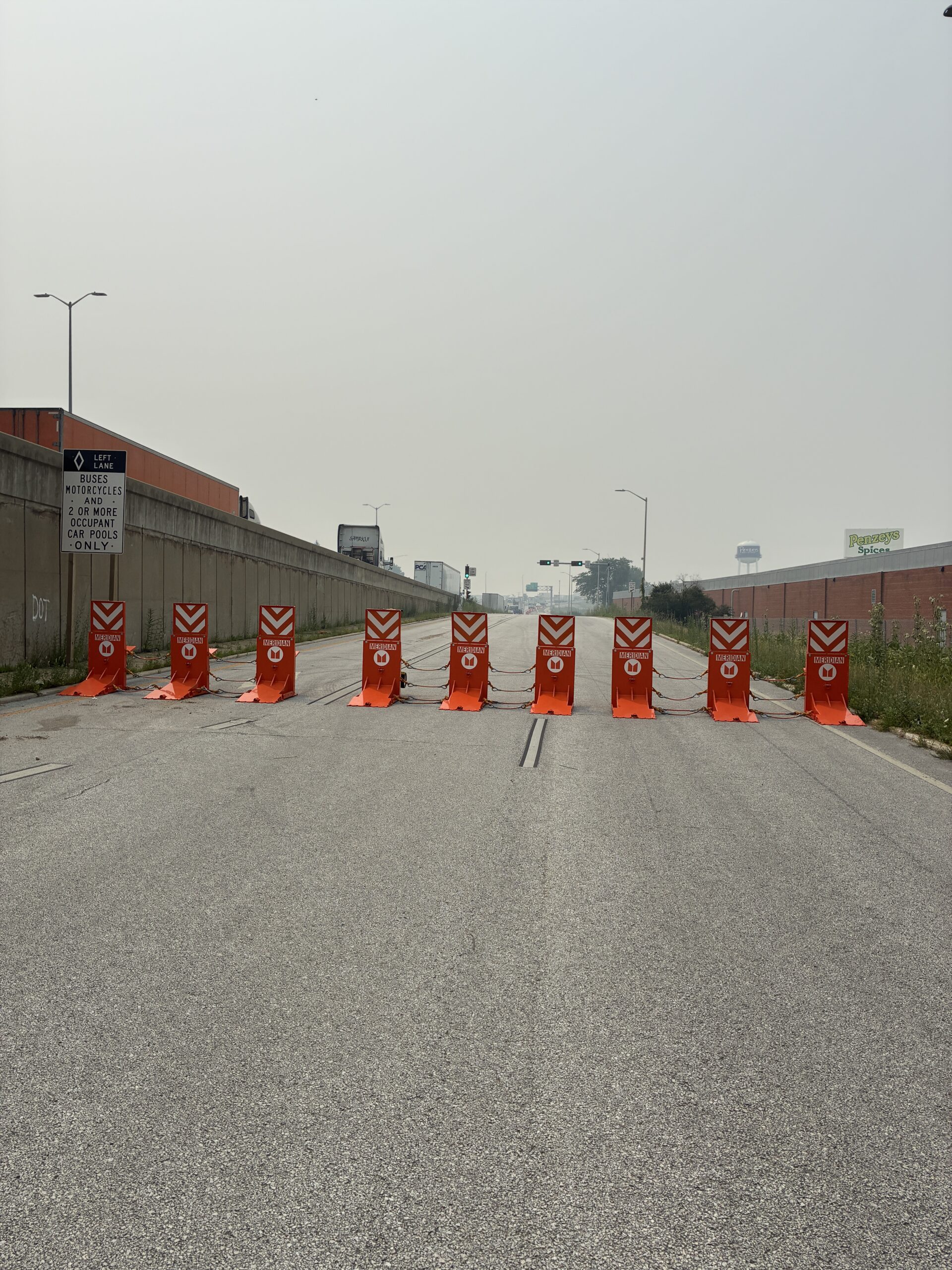 Archer guard protects a highway on-ramp in Wisconsin
